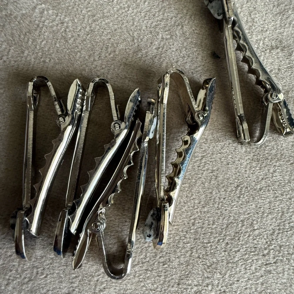 Silver Tie Clips Set - Picture 1 of 2